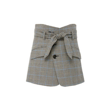 Katrina plaid wool blend mini skirt