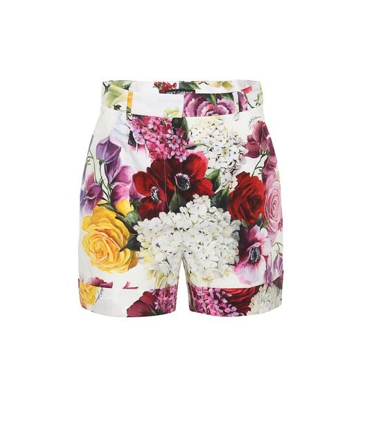 Floral-printed cotton shorts展示图