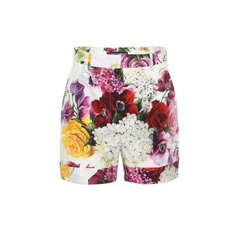 Floral-printed cotton shorts