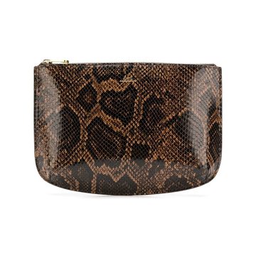 snakeskin printed clutch