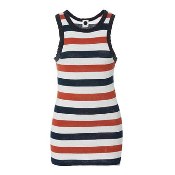 Stripe Fitted Cotton Athletic Tank