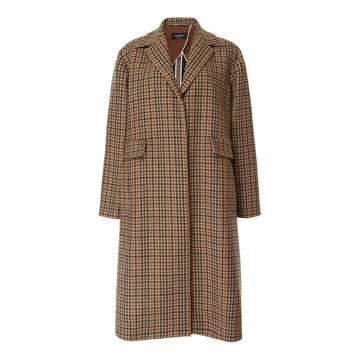 Oversized  Wool Check Coat