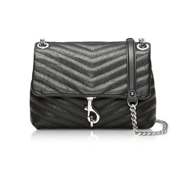Black Quilted Leather Edie Xbody Bag
