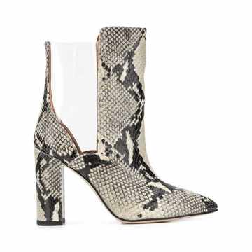 snakeskin effect ankle boots