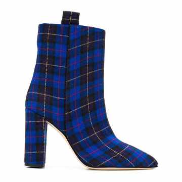 tartan ankle length boots