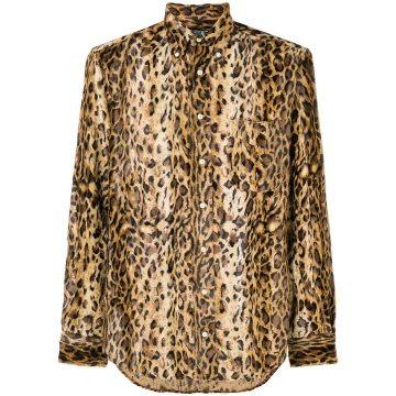 faux fur leopard shirt