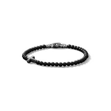 Spiritual Beads onxy cross bracelet