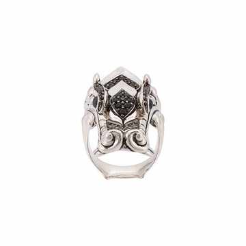 Silver and Mixed Stone Legends Naga Ring