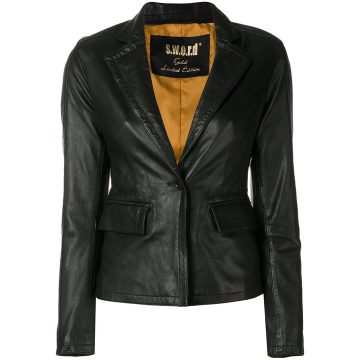 blazer-like leather jacket