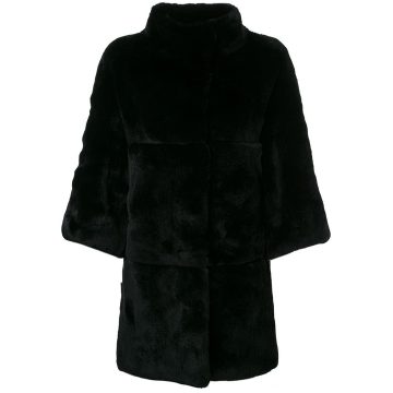 paneled mid-length coat