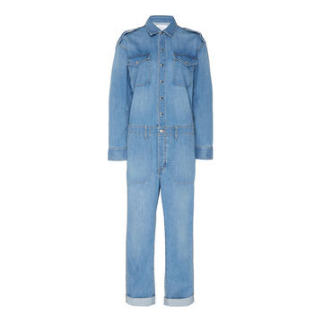 Crew Coverall Straight Leg Denim Jumpsuit