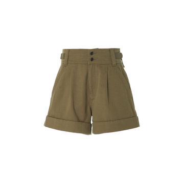 Relaxed Army Utility Cotton-Linen Shorts