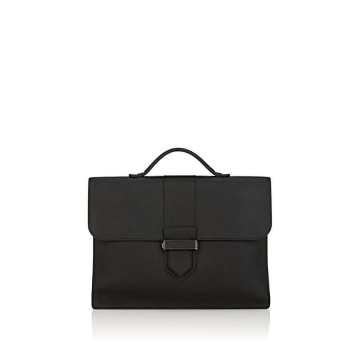 Leather Flap-Front Briefcase