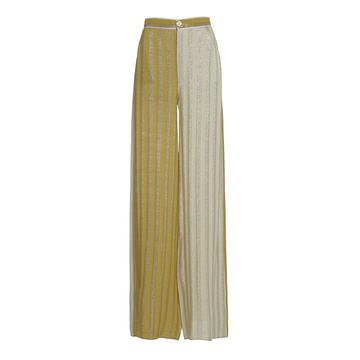 Riviera Metallic Stripe Silk-Blend Pants