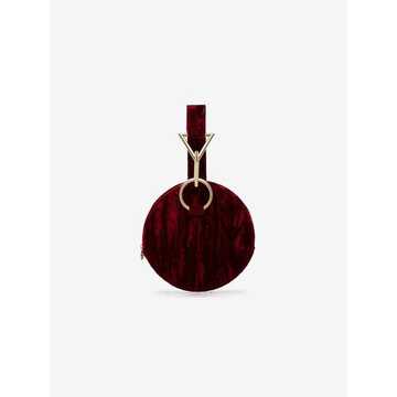 Red azar velvet clutch bag