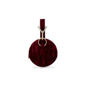 Red azar velvet clutch bag