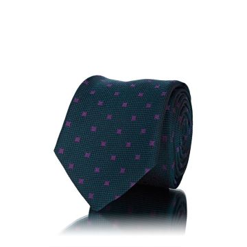 Square-Grid Silk Jacquard Necktie
