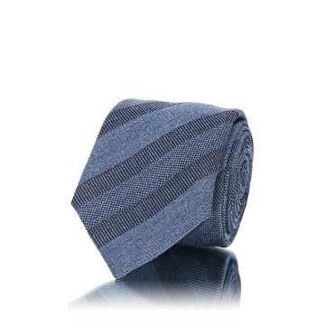 Tonal-Striped Mixed-Stitch Wool-Silk Necktie