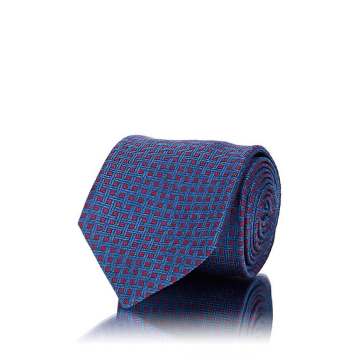 Crosshatch-Pattern Silk Jacquard Necktie