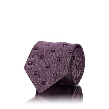Square-Motif Silk-Cotton Twill Necktie