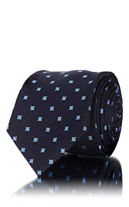 Square-Dot Basket-Weave Silk Necktie展示图