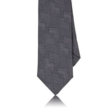 Geometric-Pattern Silk Necktie