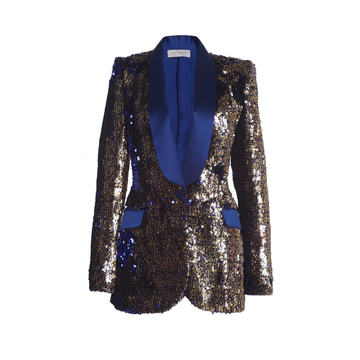 Sequined Classic Tuxedo Jacket