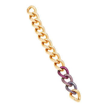 Tango Rose Gold 3 Pink Sapphire And Ruby Color Change Bracelet