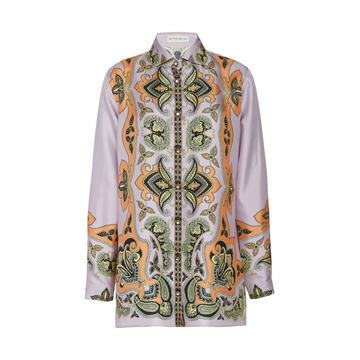 Boyfit Printed Silk Shirt