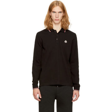 Black Long Sleeve Maglia Polo