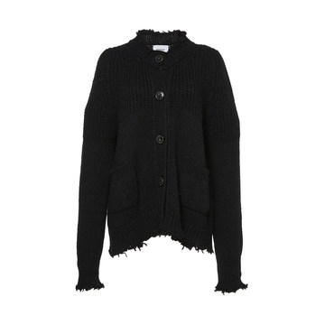 Frayed Hem Cropped Cardigan