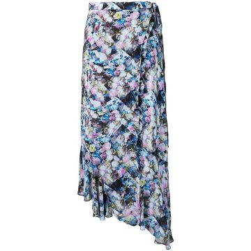 floral print asymmetric skirt