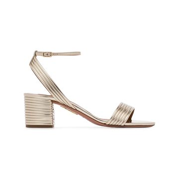 metallic Sundance 50 ribbed leather sandals