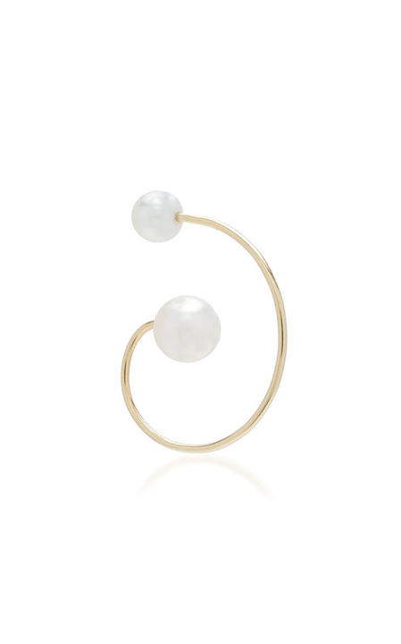 Babylon 14K Gold And Pearl Small Earring展示图