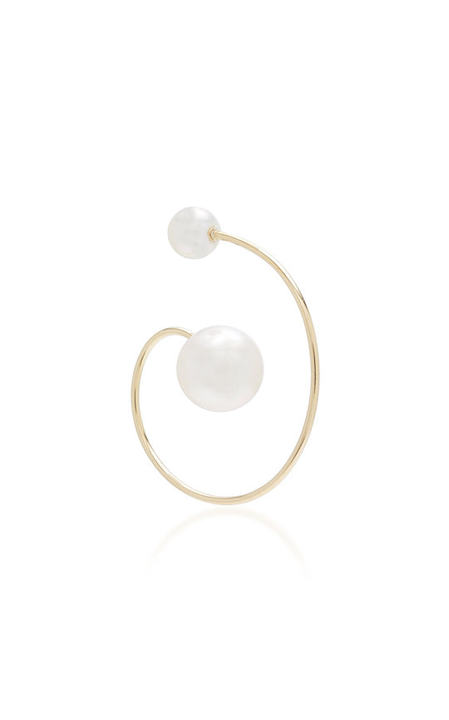 Babylon 14K Gold And Pearl Large Earring展示图