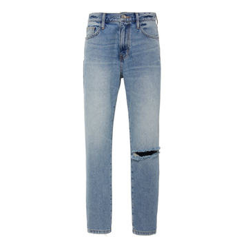 Cropped High-Rise Slim-Leg Jeans