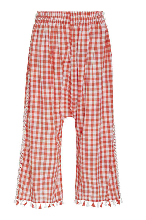 Fernanda Cropped Gingham Cotton Pants展示图