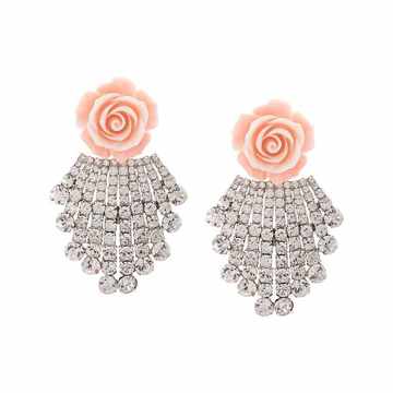 Rose clip-on earrings