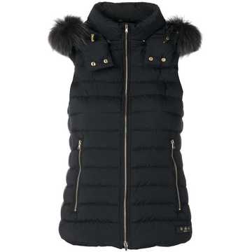 fur collar padded gillet