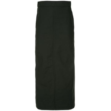 straight-fitting midi skirt