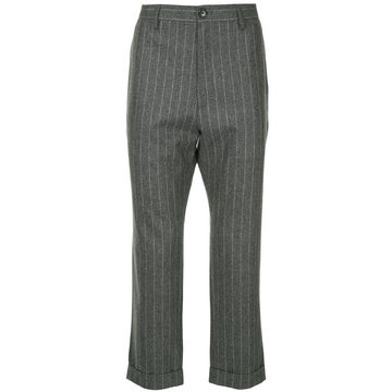 pinstriped cropped trousers