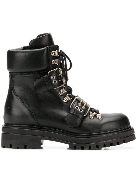 buckled strap combat boots展示图