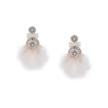feathered oversized earrings