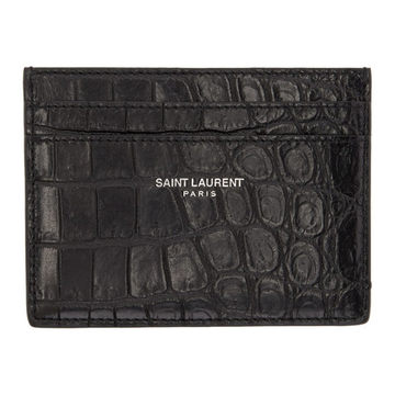 Black Croc Card Holder