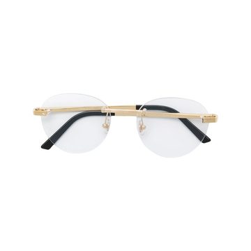 rimless round shaped glasses