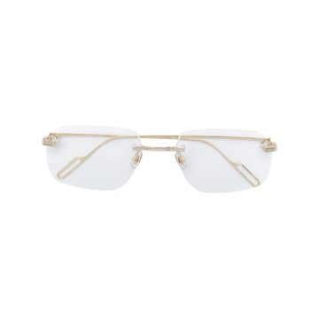 rimless square shaped glasses