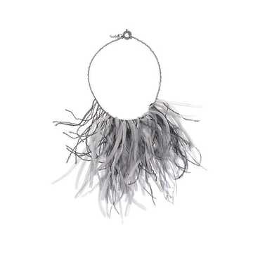 fringed feather necklace