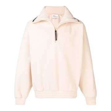 zipped neck sweatshirt