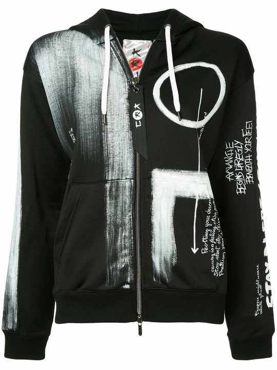 graffiti print hoodie展示图