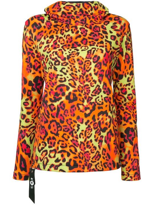 leopard print hooded top展示图